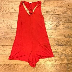 Red Sleeveless Romper